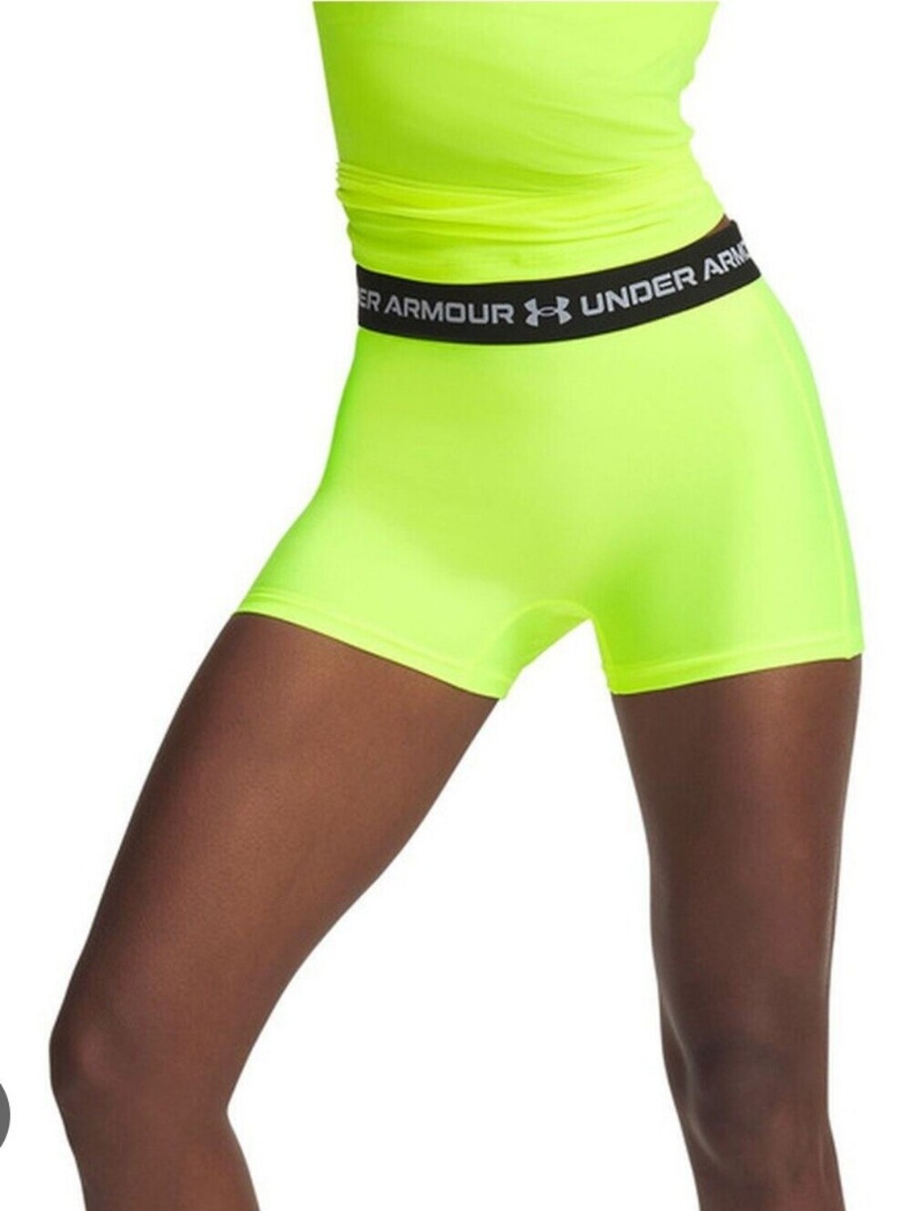 Under Armour Women’s Neon Lime Compression Bike Shorts Size S NWT.